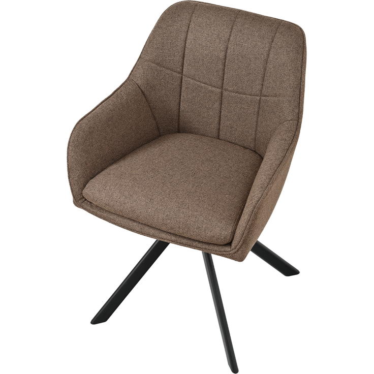 GOEURVANT 1437 Esszimmerstühle 6er-Set, 360° Drehbar, Webstoff, Mokkabraun, 83 x 52 x 59 cm – Bild 10