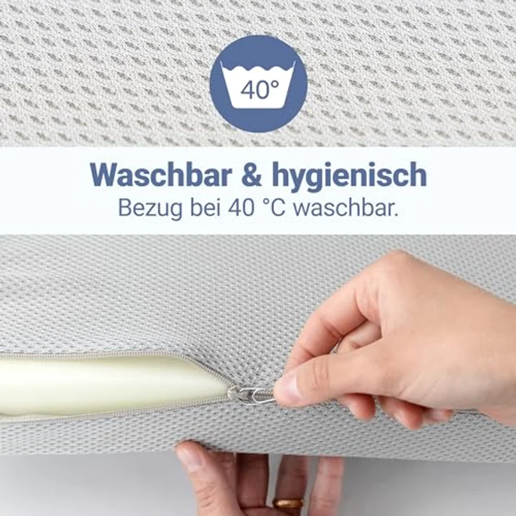 LaLoona Reisebett-Matratze Grau, 60x120 cm, atmungsaktive Faltmatratze mit 5 cm Kaltschaumkern – Bild 6