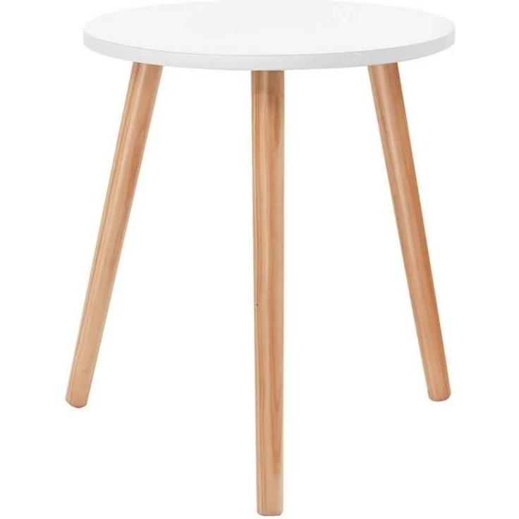 COSTWAY Beistelltisch, Kieferholz, rund 40x40x48cm – Bild 4