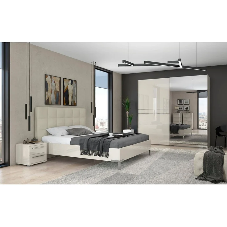 OTTO home Nachtkommode Piano, Nachttisch aus FSC-zertifiziertem Holzwerkstoff, Made in Europe (45/40/43 oder 61cm (B/T/H), ideal passend zum Boxspringbett), UV lackiert, hochglänzend, Soft-Close Funktion, 2 oder 3 Schubladen – Bild 3