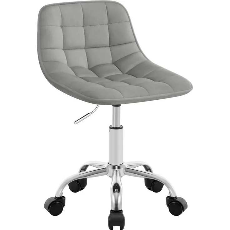 Woltu Drehstuhl, Hellgrau, Ergonomischer Bürostuhl mit 360° Drehbarkeit und höhenverstellbarem Sitz, 43x60x50 cm