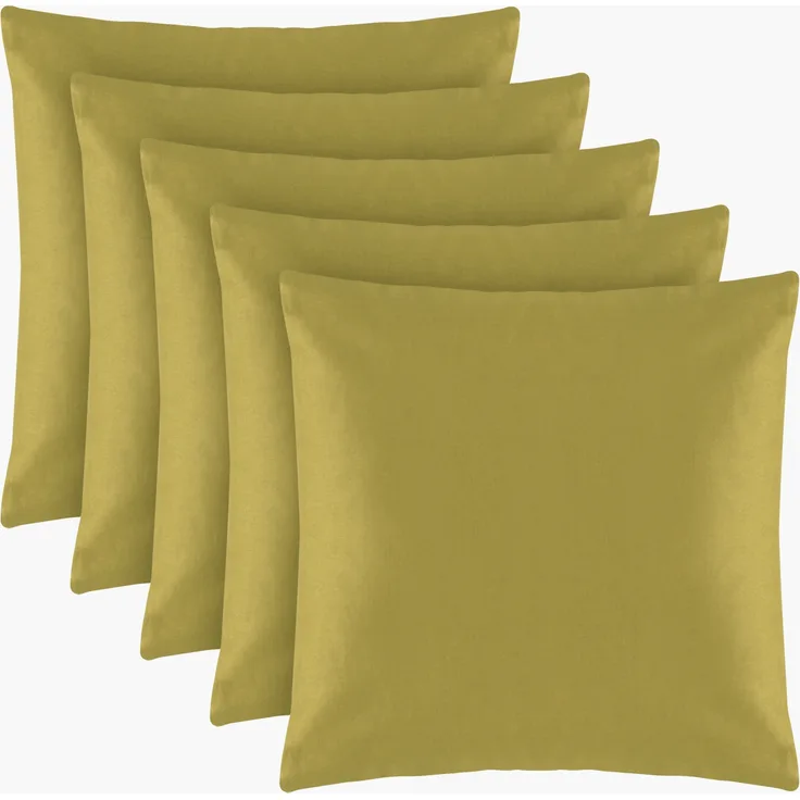 Dekokissen 40x40 im 5er Pack ( Grün ), Kissenbezug aus 100% Baumwolle - Dekoratives Kissen, weicher Bezug - Öko Tex - in vielen Farben