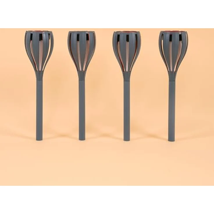 Esotec Solar Gartenleuchten Bioko, 4er Set, wetterfeste LED Stecklichter mit Akku, orange bernsteinfarben, Höhe 29,5cm, IP44 – Bild 5