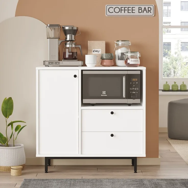 Skye Decor 'LAT1-W' Mehrzweckschrank, Weiß, 88 x 85 x 35,5 cm