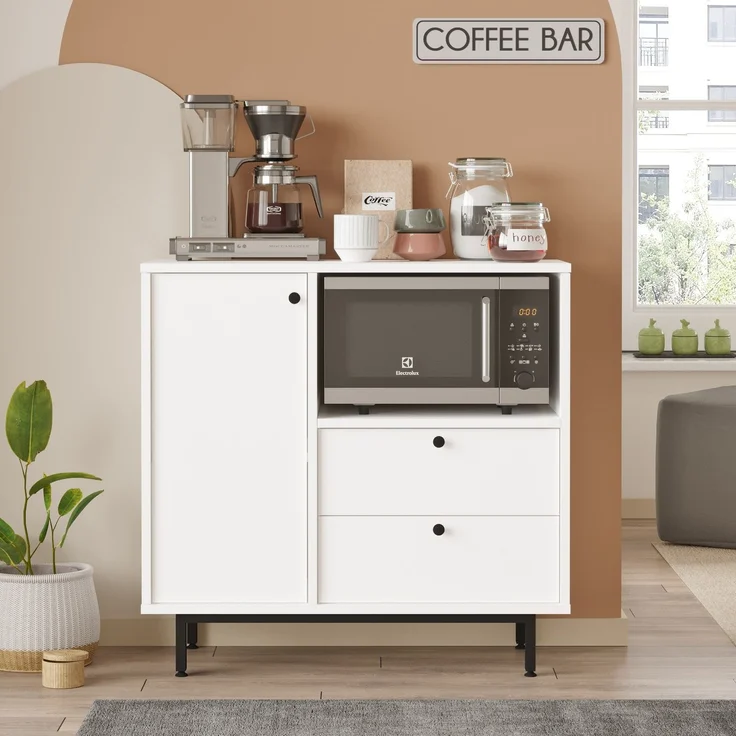 Skye Decor 'LAT1-W' Mehrzweckschrank, Weiß, 88 x 85 x 35,5 cm – Bild 1