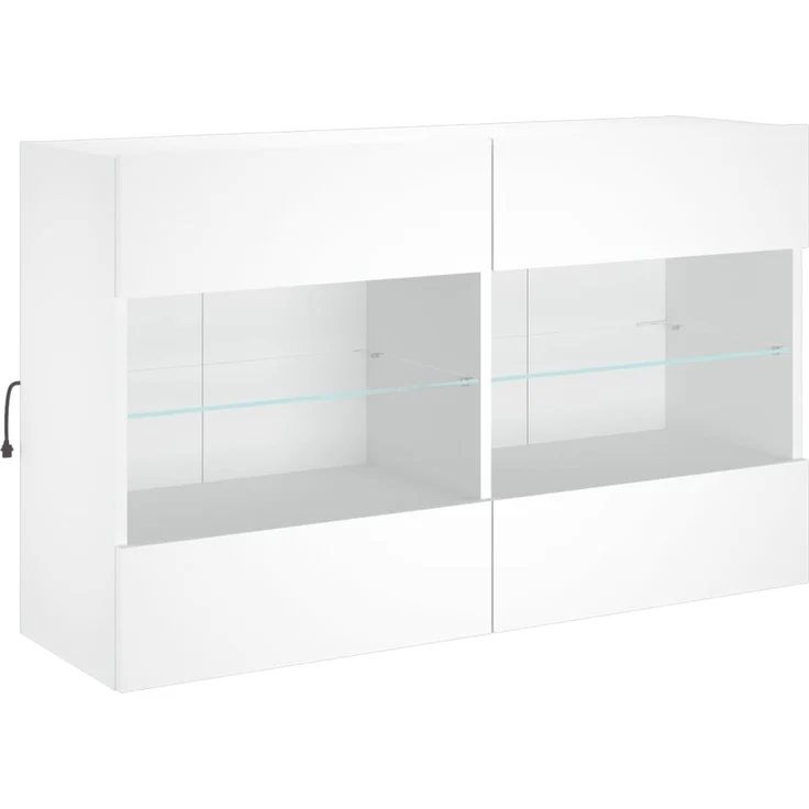 TV-Wandschrank, Fernsehschrank mit LED-Leuchten Weiß 98,5 x 30 x 60,5 cm – Bild 5