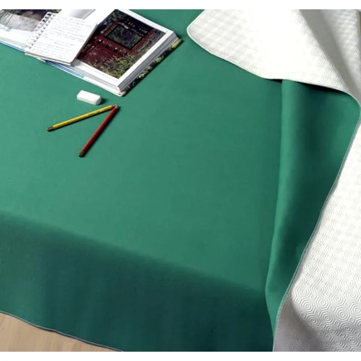 GEMITEX Molle Tischschutz, hergestellt in Italien, rutschfest, stoßfest, doppelseitig, weiß/grün, 140x140 cm, dekoriert und schützt Ihren Tisch vor Stößen, Kratzern und Flüssigkeiten, mit – Bild 2