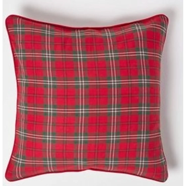 Homescapes Kissenhülle Roter Schottenmuster-Kissenbezug Edward, 45 x 45 cm – Bild 6