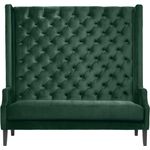 Casa Padrino Luxus Hochlehnsofa Dunkelgrün / Schwarz 160x68 x H. 160 cm