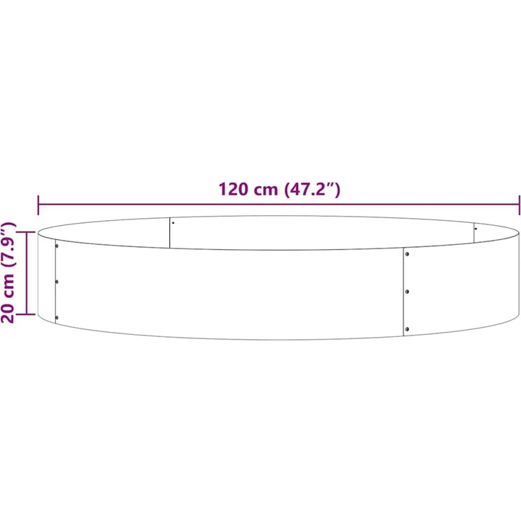 vidaXL Pflanzenring 5 pcs Schwarz 120 x 120 x 20 cm 873635 – Bild 10