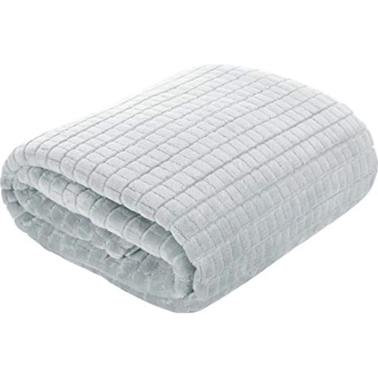 Wohndecke Kuscheldecke Decke MICROFASER Sofadecke Tagesdecke CINDY2 220x200 cm silber – Bild 2