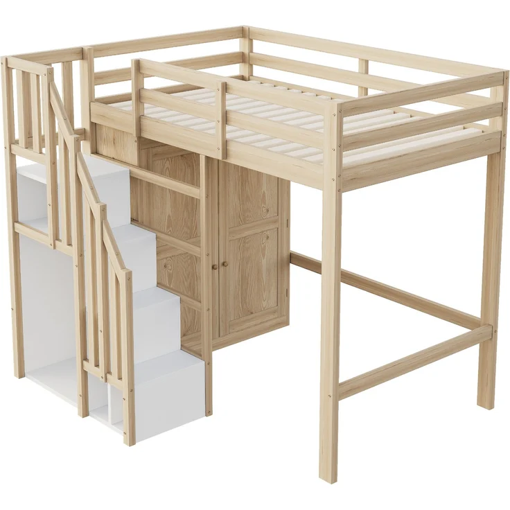 Kindereinzelbett 90×200 cm aus Holz mit hydraulischem Stauraum, grau – Bild 10