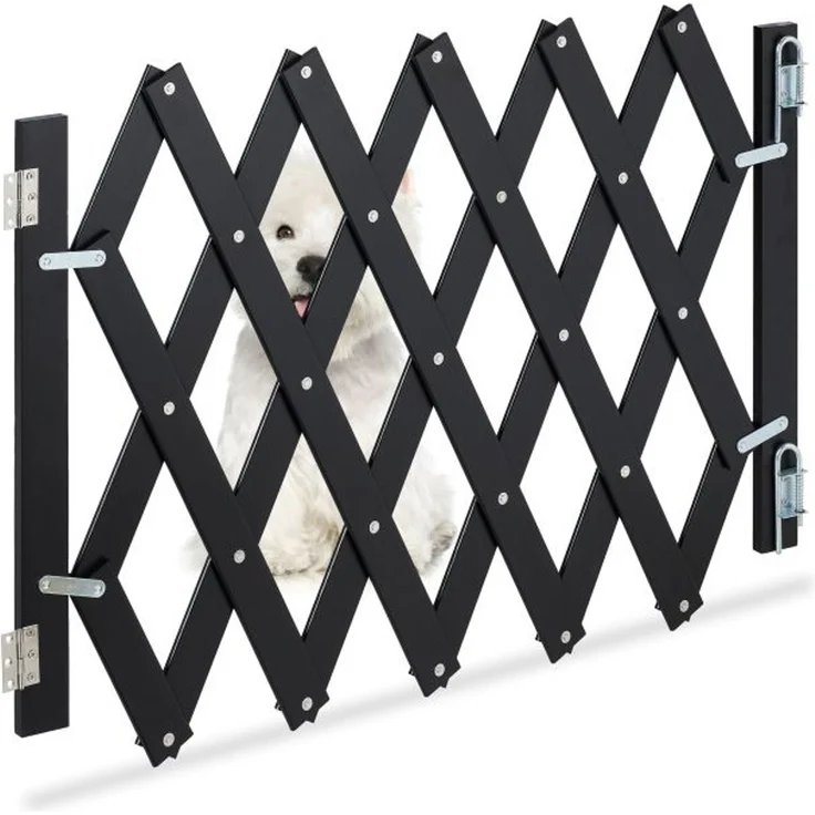 Ausziehbares Hundeabsperrgitter schwarz – Bild 1
