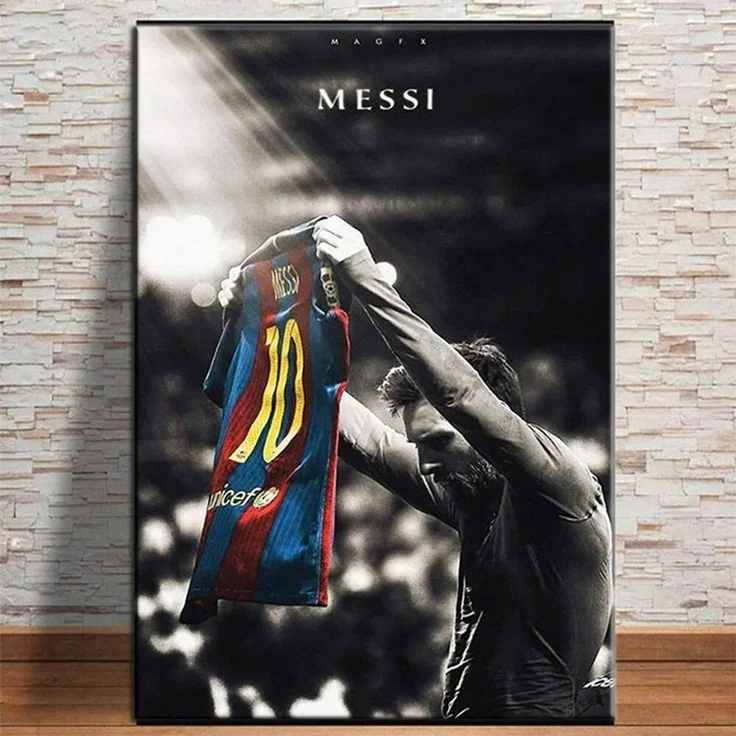 JUSTGOODMOOD Poster Fußball Lionel Messi Nummer 10 bei Fc Barcelona als Deko Print ohne Ra, (1 St) – Bild 2