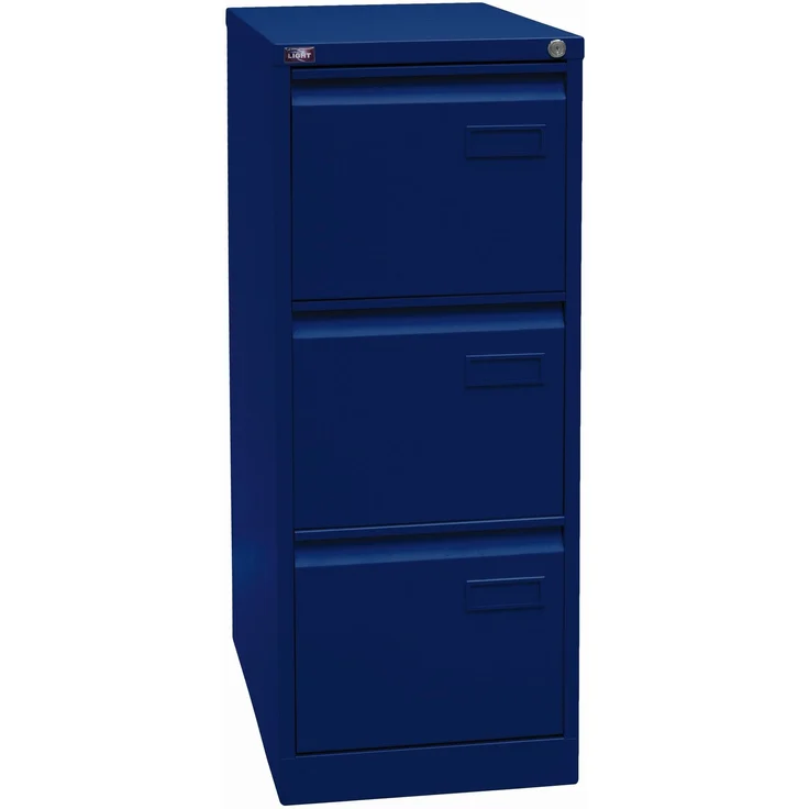 Bisley LIGHT Hängeregistraturschrank, einbahnig, DIN A4, 3 HR-Schubladen, Farbe oxfordblau – Bild 2