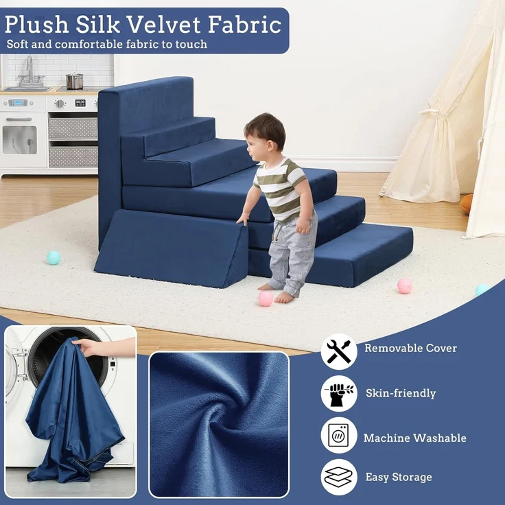 GarveeLife Spielsofa für Kinder – 8 Stück Bausteine aus Schaumstoff – anpassbar – weiche Möbel für Jungen und Mädchen – Entwicklung der Intelligenz – Bild 7
