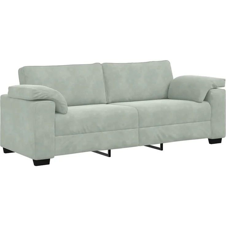 vidaXL 3-Sitzer-Sofa Hellgrau 220x77x82 cm Samt 4105277 – Bild 1