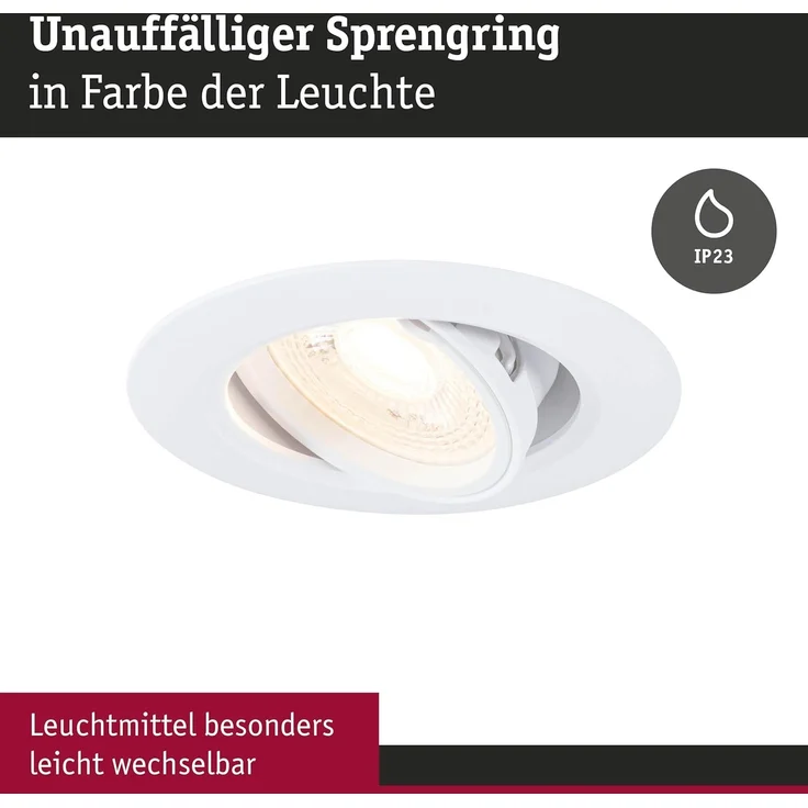 Paulmann LED Einbauleuchte 3er-Set weiß schwenkbar Ø 9 cm – Bild 3