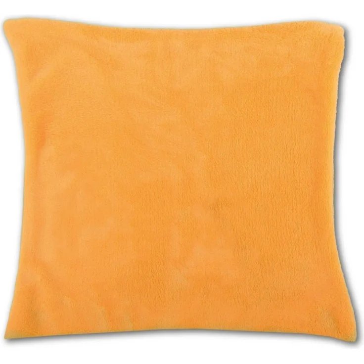 Deko-Kissen ca. 40x40cm, mit abnehmbaren flauschigen Bezug in vielen Farben ( Auswahl: Hellorange ) – Bild 1