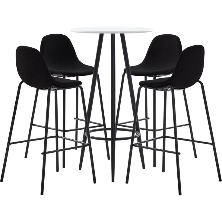 vidaXL 5-tlg. Bar-Set Stoff Schwarz [3051138]