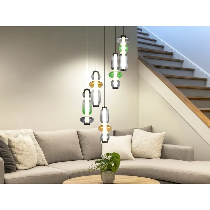 Moderne LED Pendelleuchte MINERVA 5-flammig, höhenverstellbar Ø 42cm