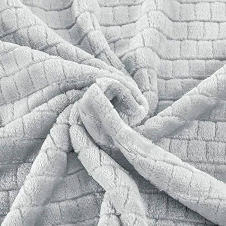 Wohndecke Kuscheldecke Decke MICROFASER Sofadecke Tagesdecke CINDY2 220x200 cm silber – Bild 7