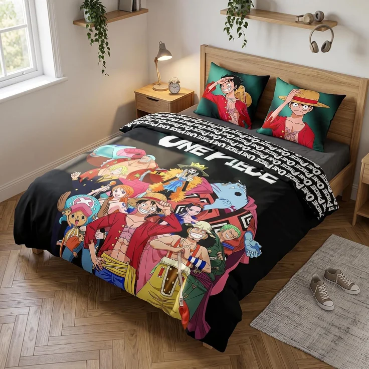 One Piece Bettbezug Set 240 × 220 cm mit 2 Kissenhüllen 65 × 65 cm für große Betten – Bild 5