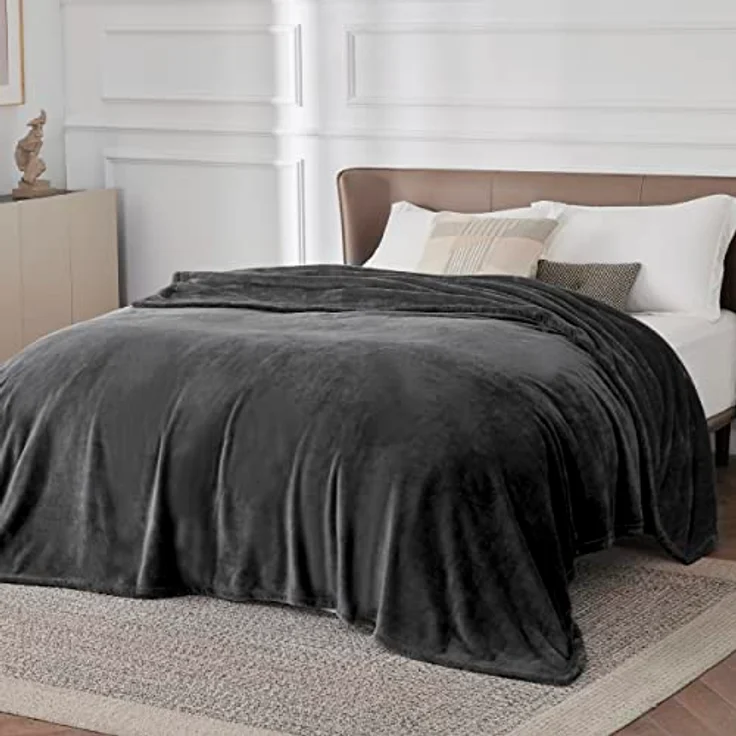 BEDSURE Kuscheldecke Dunkelgrau, 220x240 cm – Bild 3