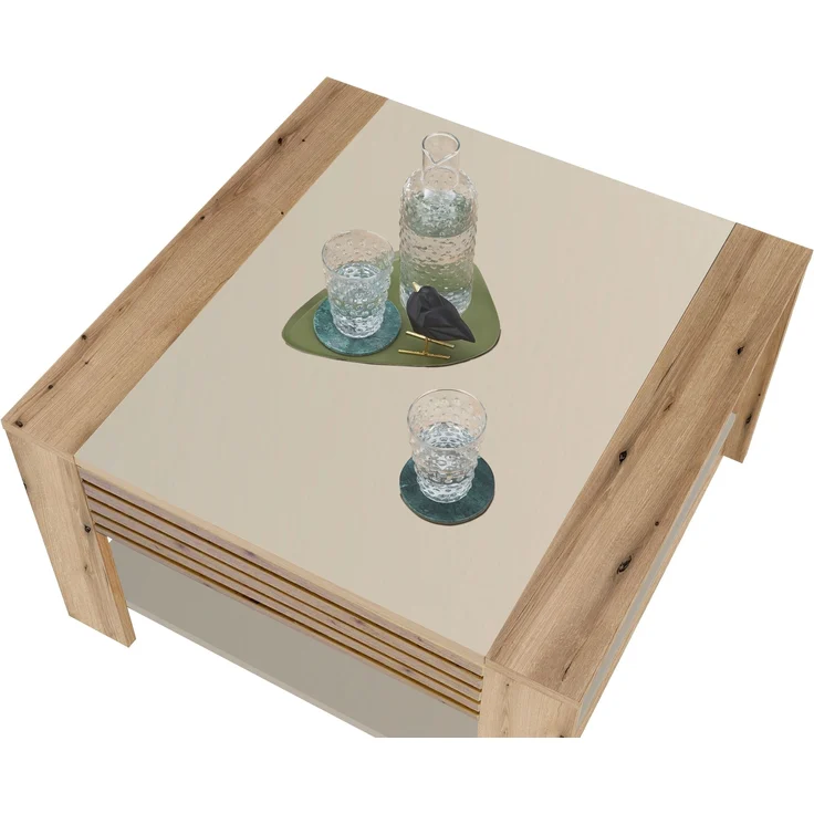 Couchtisch >Feli< Schublade, kaschmir, Evoke Eiche Dekor - 70x42x70cm (BxHxT) – Bild 3