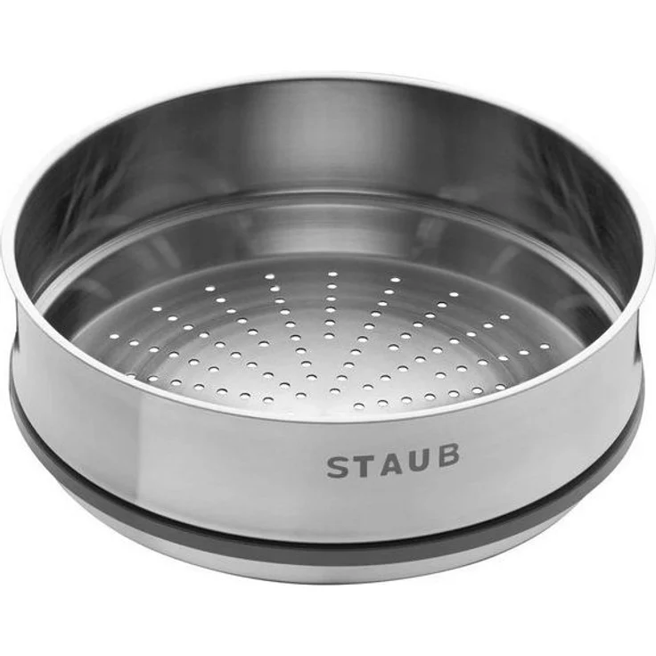 Gemüsetopf Staub Dämpfeinsatz, rund 24 cm Edelstahl Silber starke Silikondichtung, (1-tlg) – Bild 2
