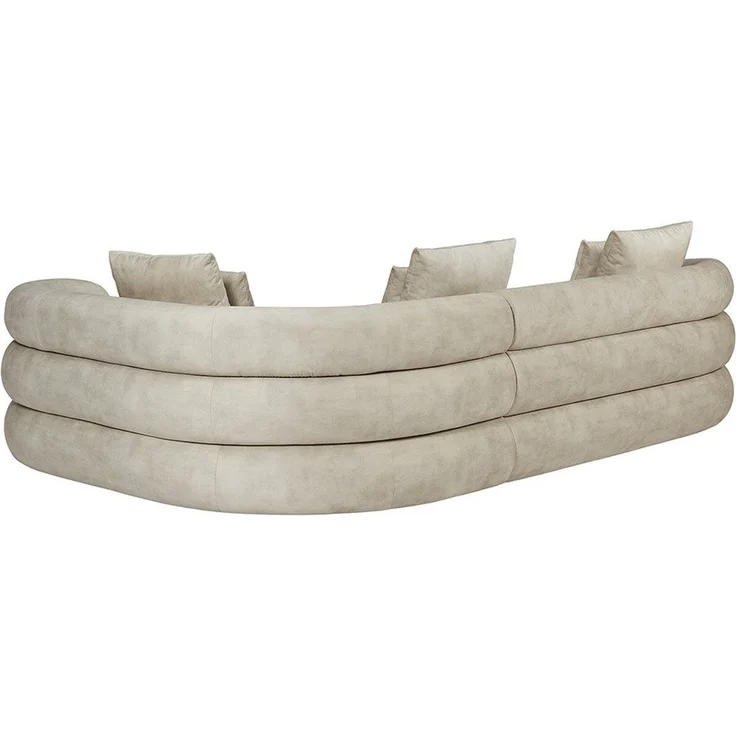 riess-ambiente Wohnlandschaft VOGUE 290cm beige - Samt, XXL-Sofa, gerundet, inkl. Kissen, L Form, Einzelartikel 1 Teile, Luxus Big Sofa - ideal für Wohn- und Schlafzimmer oder als Eckcouch – Bild 3