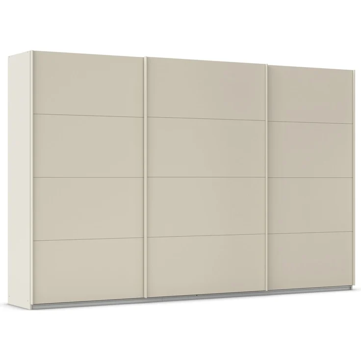 Rauch Möbel Kulmbach, Kleiderschrank mit Schwebetüren für Schlafzimmer, Kinderzimmer, Jugendzimmer, Garderobe, Flur, 3-türig, Zubehör Basic, Farbe Beige, Breite 360 cm