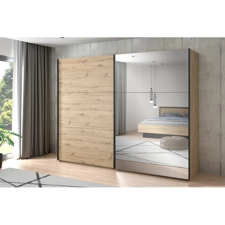 FORTE Trondheim Kleiderschrank, Holzwerkstoff, Braun, 269,8 x 210,5 x 62,9 cm