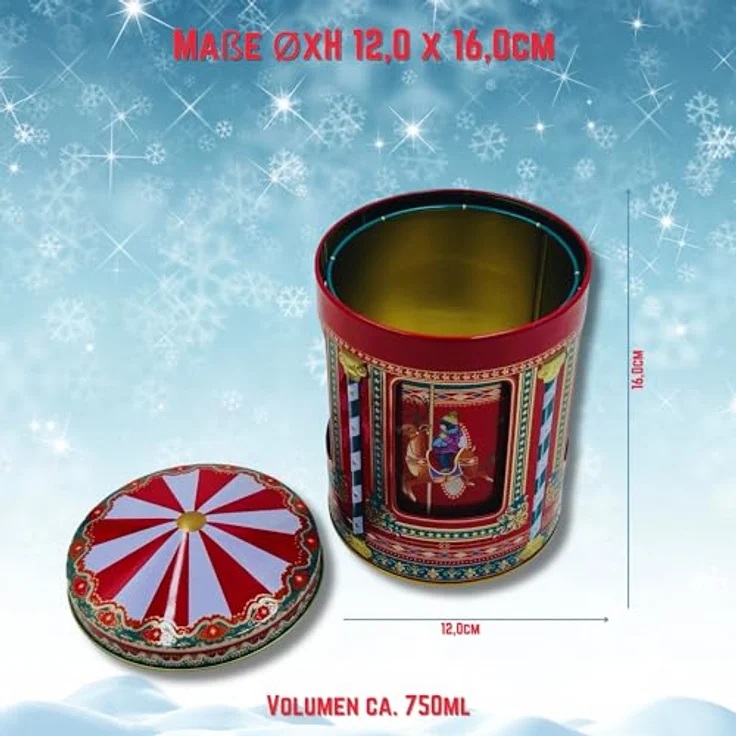 MediMuc Keksdose Spieluhrdose Winter Karussell – Bild 5