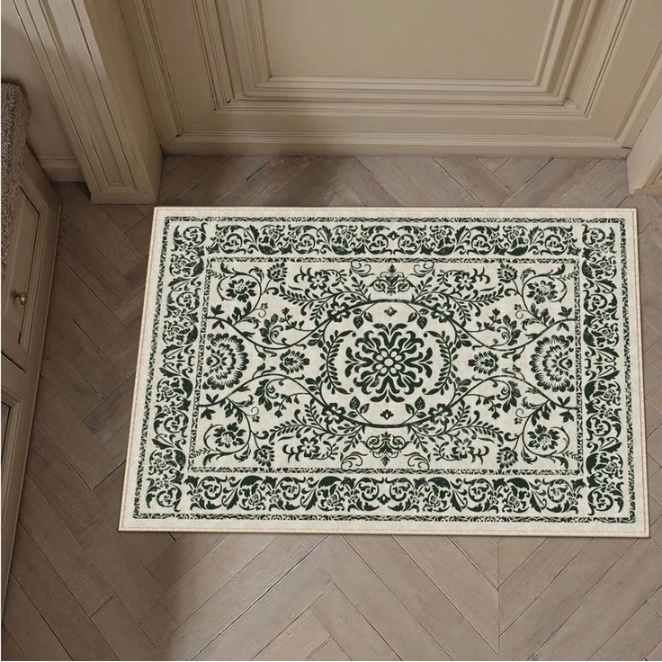 PURECOZY Teppich Kurzflor, Elegantes Blumenmuster, Rutschfest & Waschbar, Rechteckig, Höhe: 6.1 mm, geeignet für verschiedene Innenräume, 60x90 cm – Bild 2