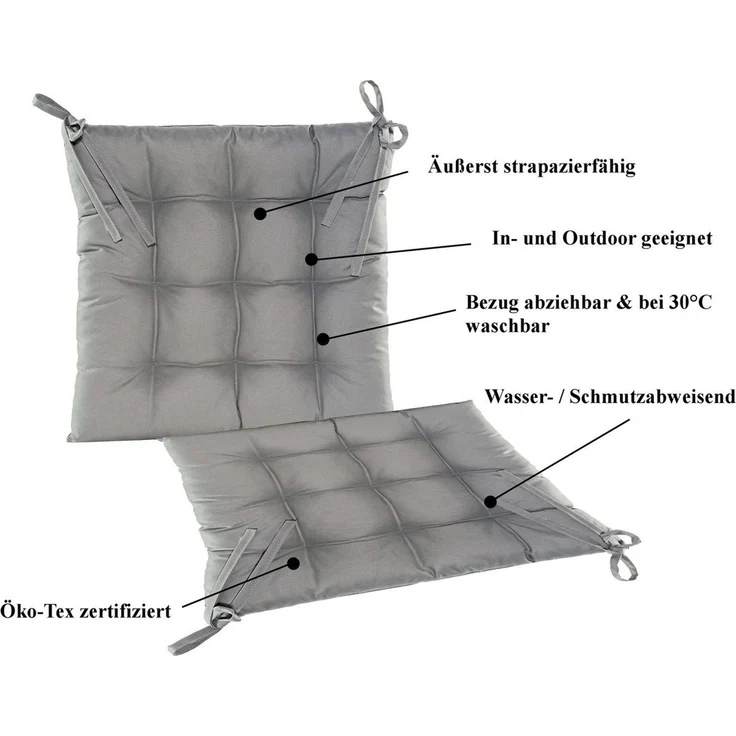 JACK Stuhlkissen JACK Outdoor 38x38cm Sitzkissen Lounge Kissen Sitzkissen Wasserfest, mit Lotus Effekt, robust, strapazierfähig, für Innen & Außen – Bild 4