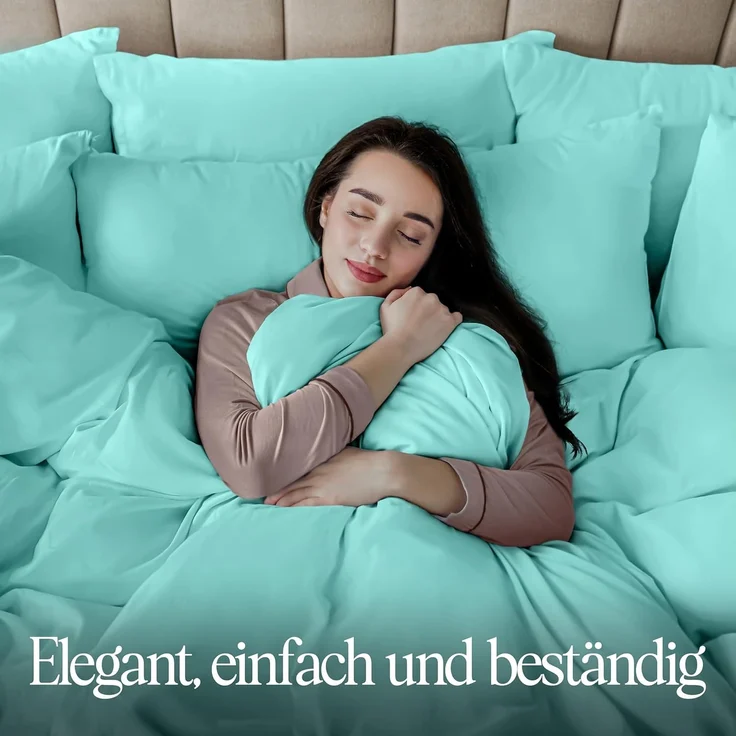 Utopia Bedding Bettwäsche 200x200 Set - Mikrofaser Bettbezug 200x200 cm + 2 Kissenbezüge 50x75 cm - Spa blau – Bild 10