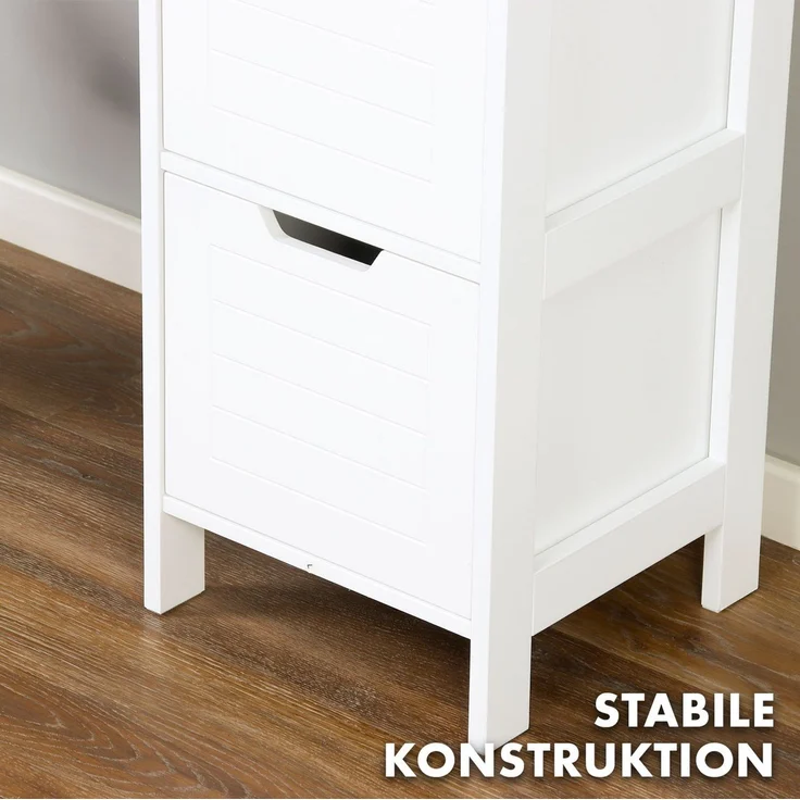 Kubus Hochschrank für Badezimmer Vermont, Praktische Aufbewahrung in elegantem Design Drei Fächern für optimalen Stauraum – Bild 4