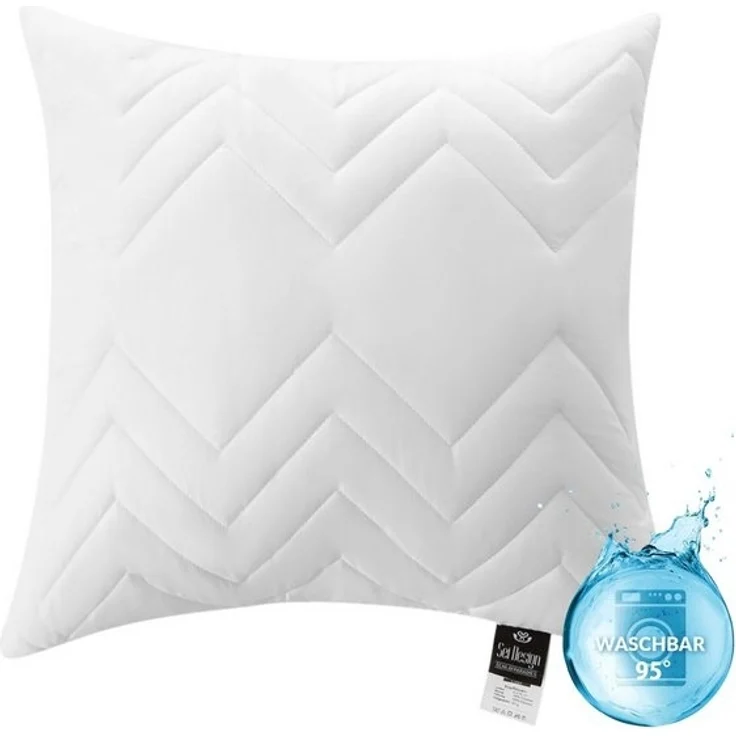 SEI Design Kopfkissen Nordic Füllkissen, Füllung: Polyester, Bezug: Mikrofaser gesteppt, Seitenschläfer, Rückenschläfer, Bauchschläfer, 95°C waschbar – Bild 4