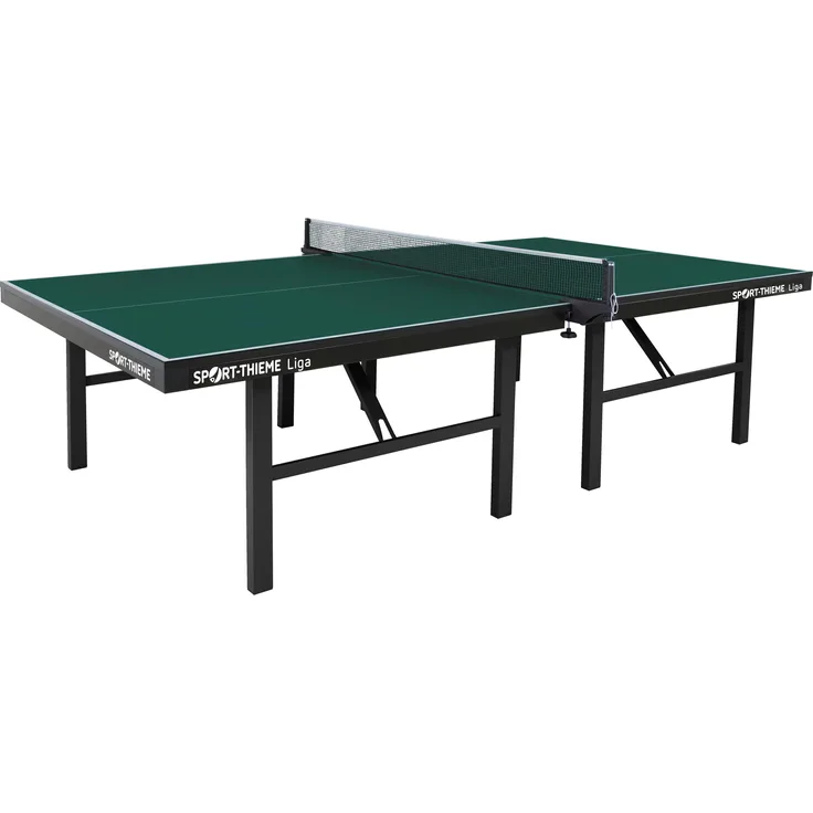 Sport-Thieme Tischtennisplatte Liga, Indoor-Tischtennistisch mit 25 mm Feinspanplatte, grün, für Wettkämpfe