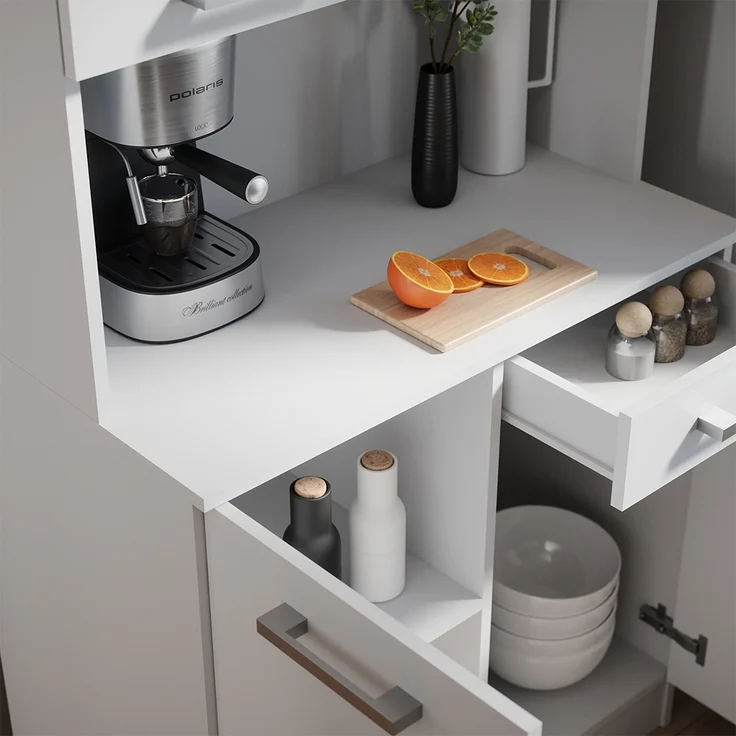 Küchenbuffet Raul Weiß 83.6 x 188.5 cm mit 4 Türen & 1 Schublade Vicco – Bild 4