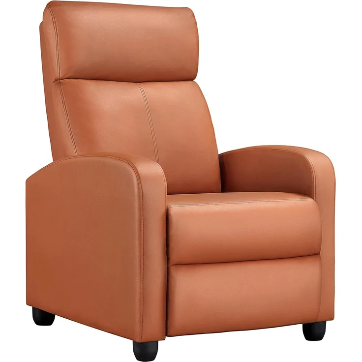 Yaheetech Relaxsessel Fernsehsessel Ruhesessel Liegesessel mit Liege-Funktion Polstersessel Kunstleder verstellbar Einzelliegesessel Wohnzimmer Schlafzimmer Heimkino Orange – Bild 1