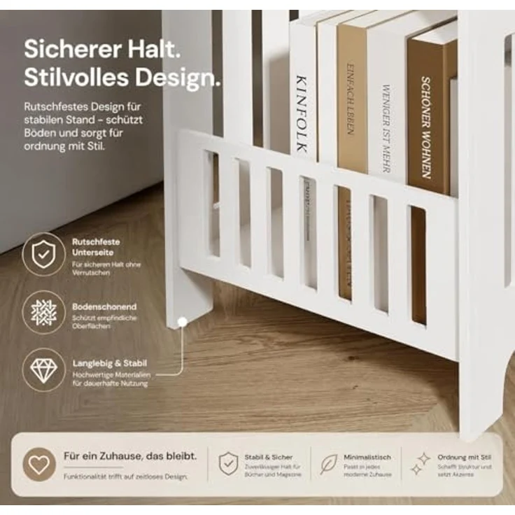 Beistelltisch Nachttisch Abstelltisch Holz Weiß 40x34x25cm Kleiner Couchtisch mit Ablage Einfache Montage YaLiva_Decor® – Bild 4