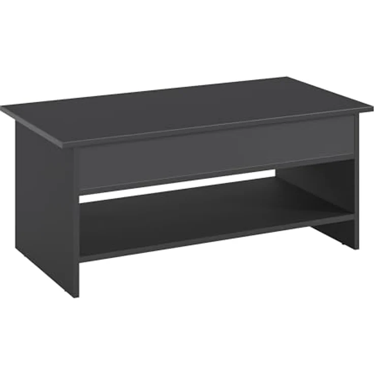 KOMTO Couchtisch Höhenverstellbar Wohnzimmertisch mit Stauraum Aufklappbar Sofatisch (Kaffeetisch Stubentisch, Spanplatte, Coffee Table Tokyo 98,4 x 50,4 x 48 cm) – Bild 9