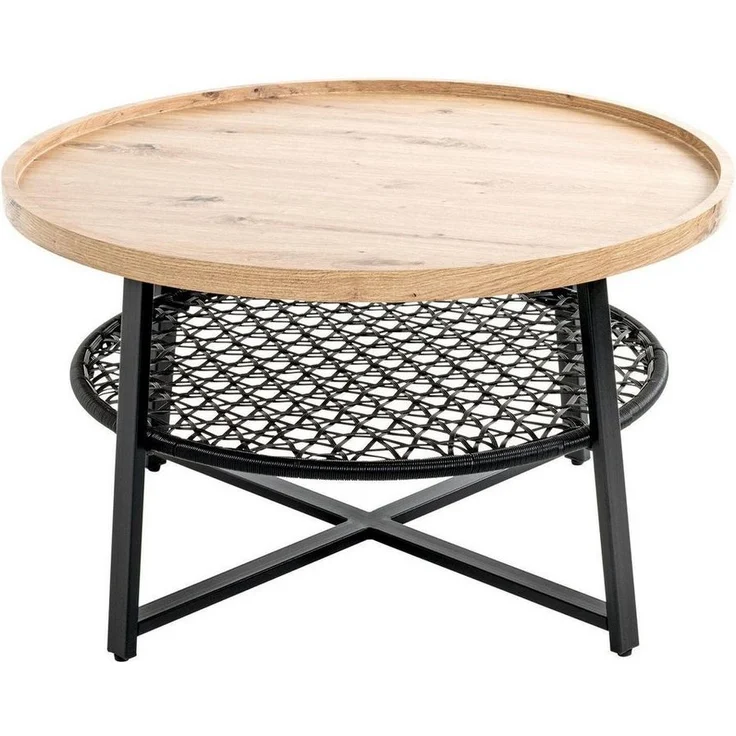 Beistelltisch Couchtisch Columbia 2 schwarz-eiche 75x45 cm – Bild 3