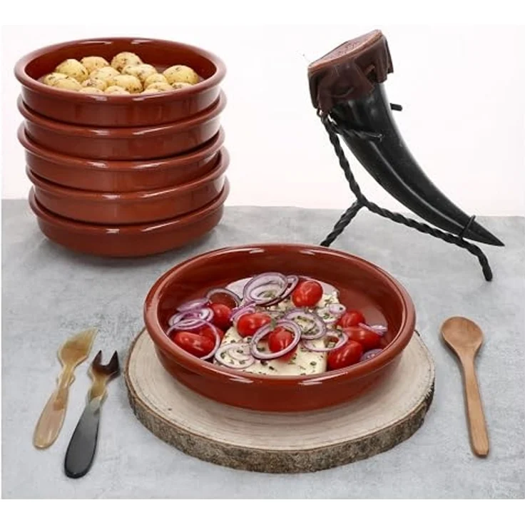MamboCat Tapas-Schale 6er Set Cazuela Ton-Schale Bruno Ø 20cm Größe L Mittelalter, Ton – Bild 4