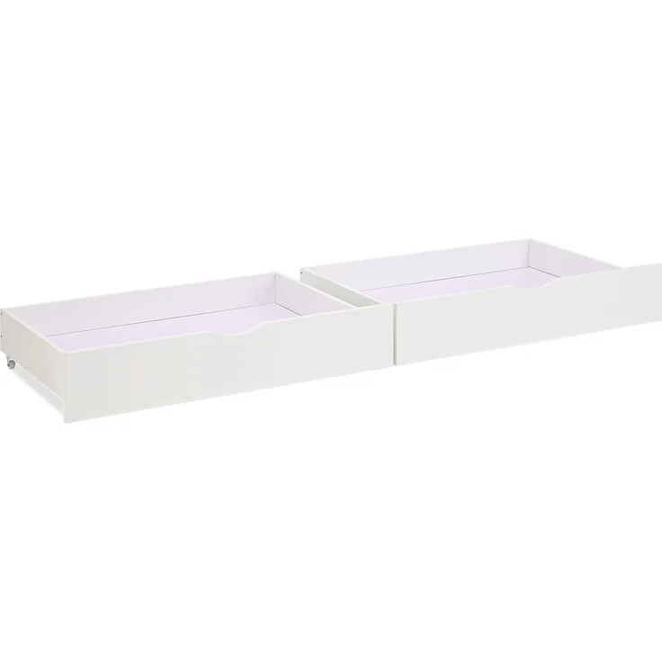 2 Schubläden Bett Bettkästen Auszug Aufbewahrung mit Rollen Holz Weiß Schubkästen – Bild 7