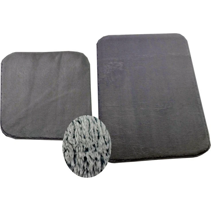 Carpetia Teppich Badematte Badgarnitur Set Duschvorleger Badteppich waschbar grau, rechteckig, Höhe: 18 mm – Bild 1