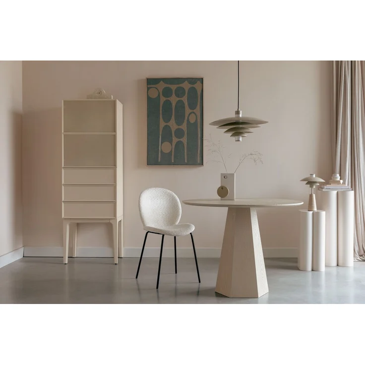 Zuiver Esstisch Pilar Rund aus Eschenfurnier in Beige, Ø100 cm, 100x100x76 cm – Bild 6