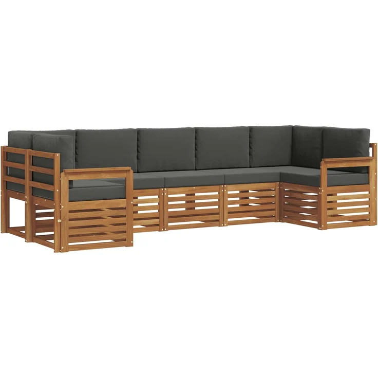 vidaXL Outdoor-Sofagarnitur 7 stk. 7-Sitzer Natur und Anthrazit 3375397 – Bild 2